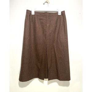 Jackfin wool skirt VTG business casual dark accademia winter brown women 16
